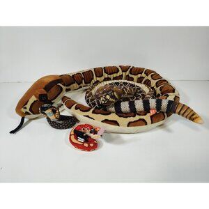 Wild Republic (Lot Of 4) Snakes Phyton Rattlesnake Cobra Plush Stuffed Animals
